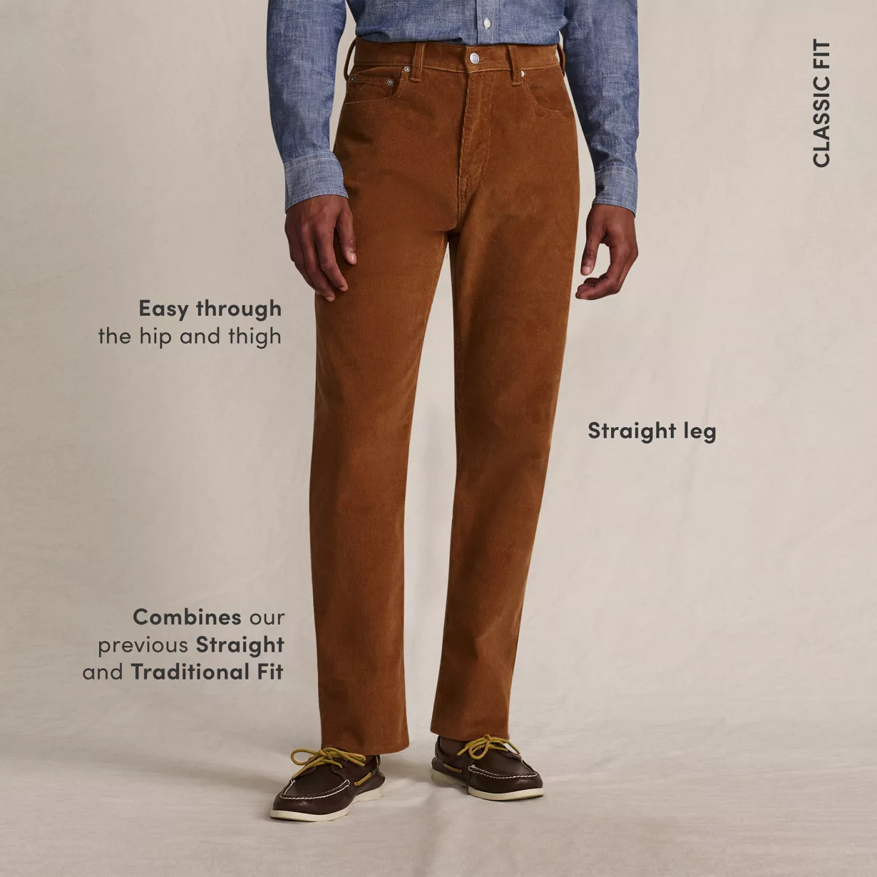 Men's Corduroy Classic Fit 5 Pocket Pant