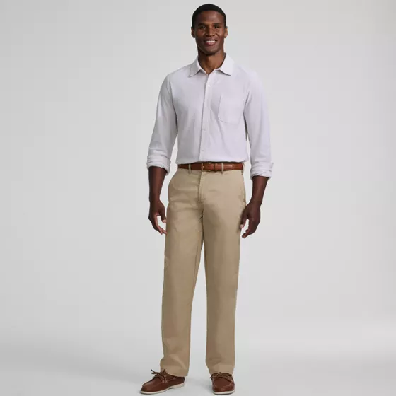 Men's Travel Kit Comfort Waist Easy Classic Fit Chino Pant - primary