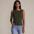 Women's Sleeveless Pointelle Rib Boat Neck Tank, Front