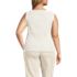 Women's Plus Size Sleeveless Pointelle Rib Boat Neck Tank, Back
