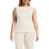 Women's Plus Size Sleeveless Pointelle Rib Boat Neck Tank, Front