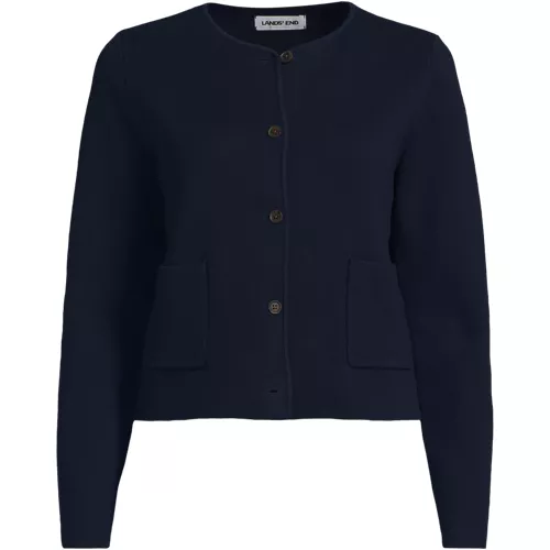Women's Fine Gauge Cotton Milano Blazer Sweater, Front