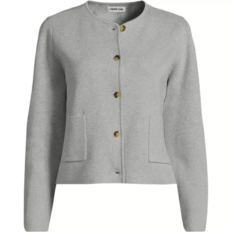 Women's Fine Gauge Cotton Milano Blazer Sweater, Front