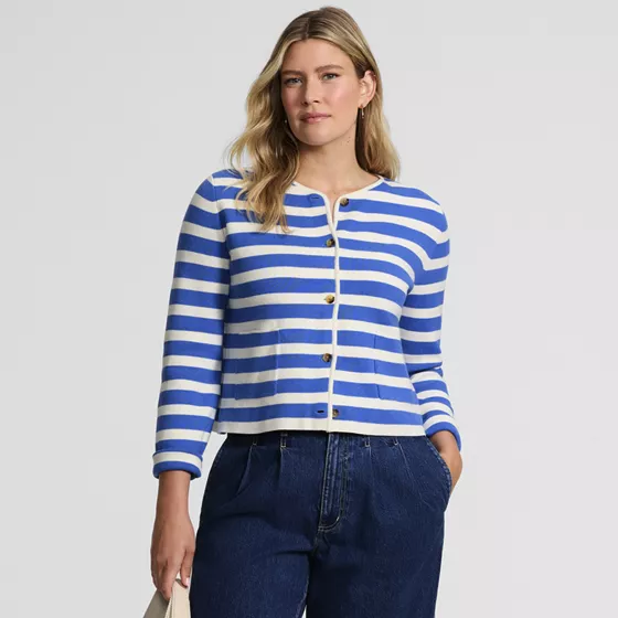 Women's Fine Gauge Cotton Milano Blazer Sweater - primary