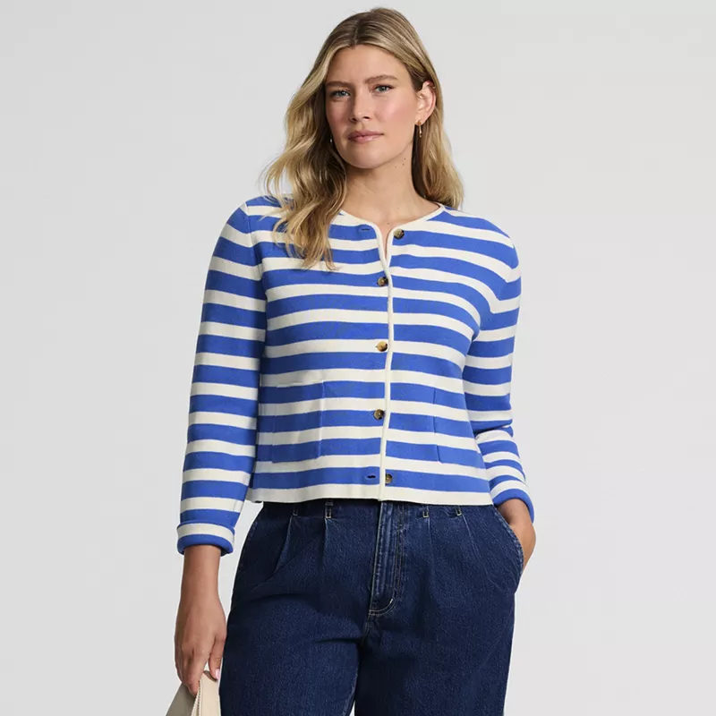 Women's Fine Gauge Cotton Milano Blazer Sweater, alternative image