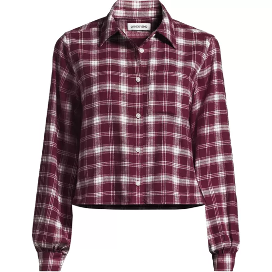 Women's Cropped Flannel Shirt - primary