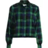 Women's Plus Size Cropped Flannel Shirt, Front