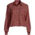 Women's Plus Size Cropped Flannel Shirt, Front