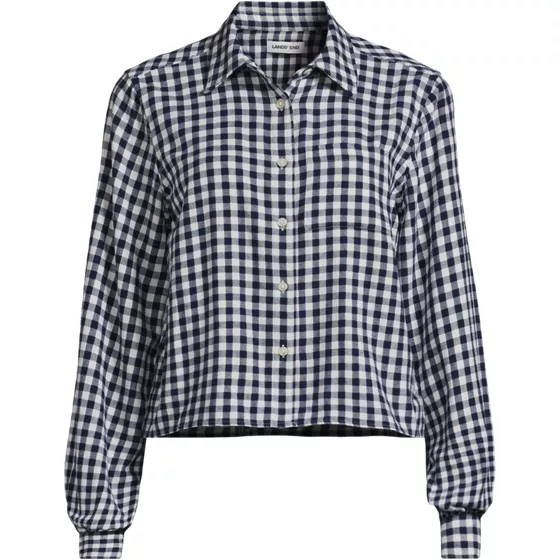 Women's Cropped Flannel Shirt - primary