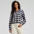 Women's Cropped Flannel Shirt, Front