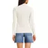 Women's Long Sleeve Pointelle Rib Keyhole Polo Top, Back