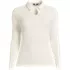 Women's Long Sleeve Pointelle Rib Keyhole Polo Top, Front
