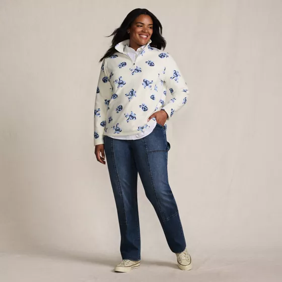 Plus Size Anyweather Fleece Quarter Zip Pullover - primary