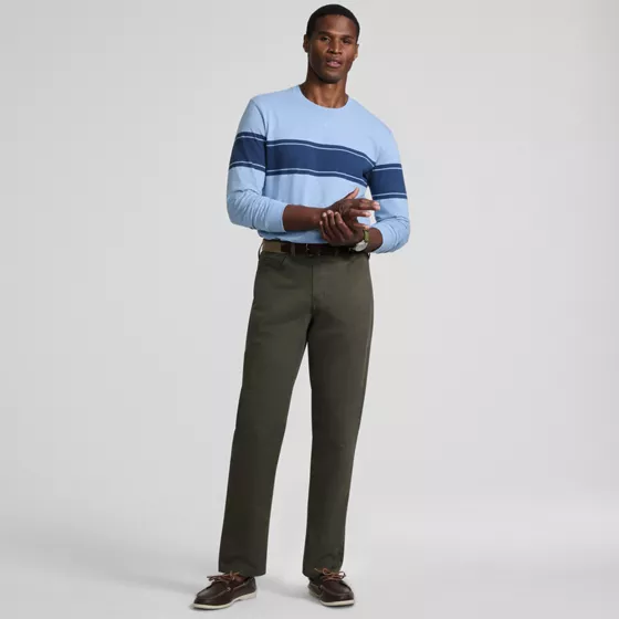 Men's Travel Kit Comfort Waist Classic Straight Fit 5 Pocket Pant - primary