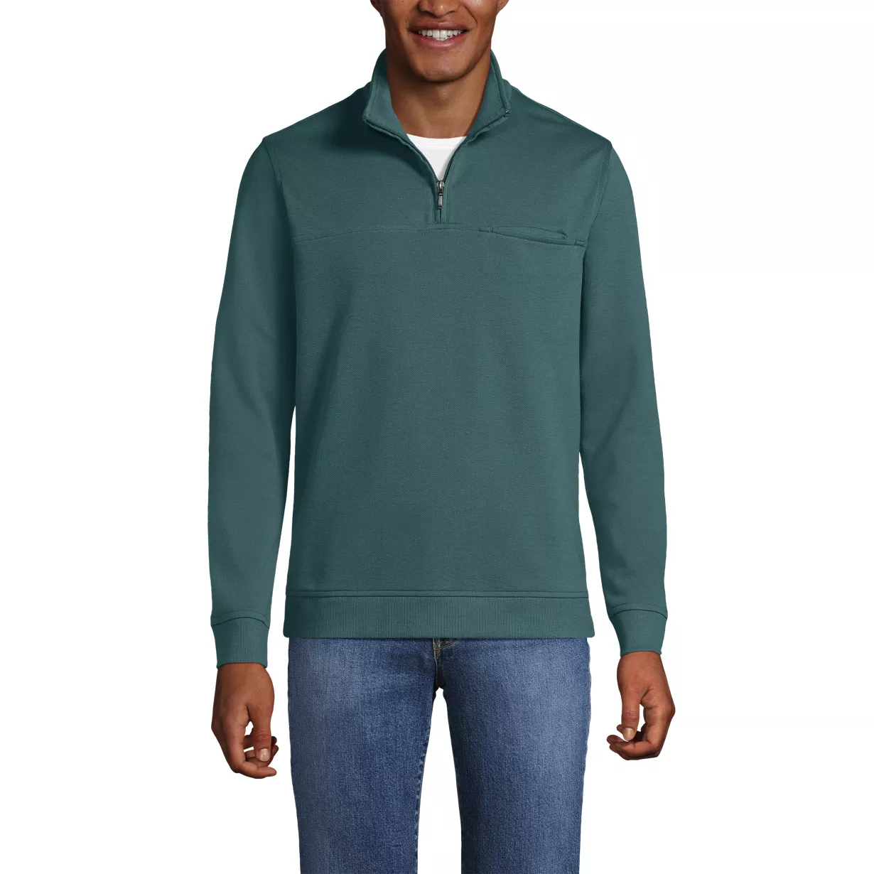 Men's Long Sleeve Travel Kit Pique Quarter Zip