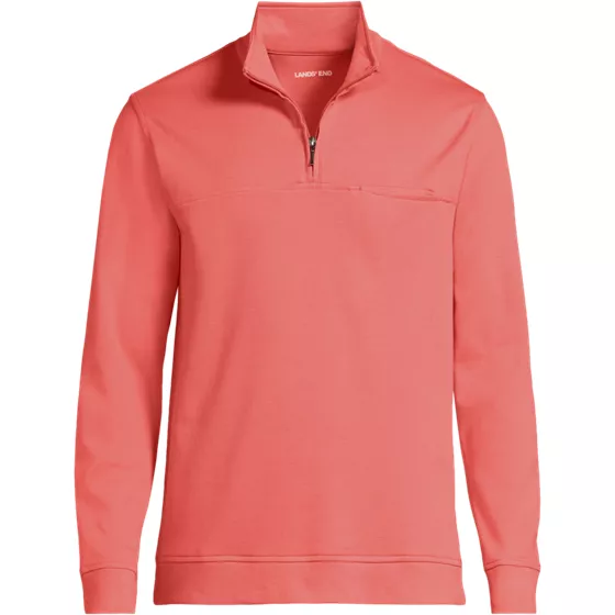 Men's Tall Long Sleeve Travel Kit Pique Quarter Zip - primary