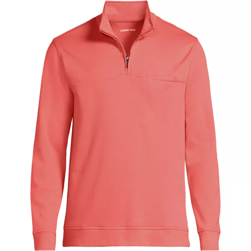 Men's Long Sleeve Travel Kit Pique Quarter Zip, Front