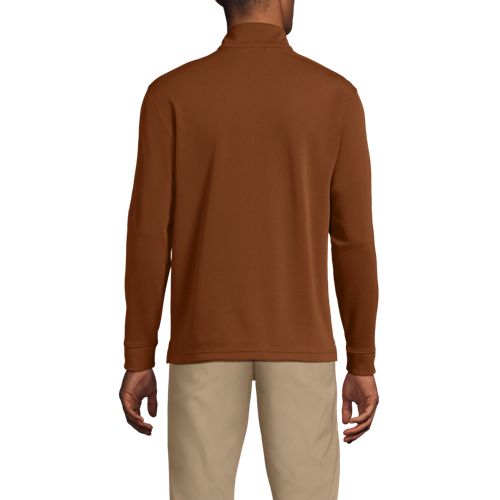  Lands' End Performance Piqué-pullover Mit Reißverschluss, Herren, Größe:44-46 Regular, Orange, Polyester-mischung, By Lands' End 