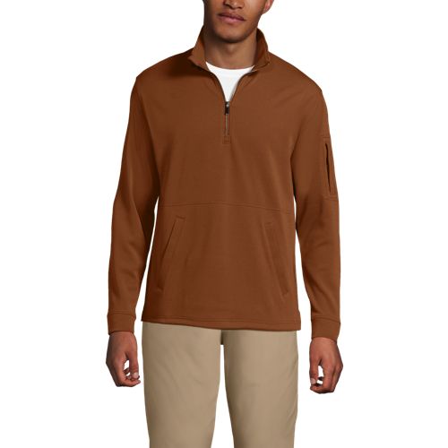  Lands' End Performance Piqué-pullover Mit Reißverschluss, Herren, Größe:44-46 Regular, Orange, Polyester-mischung, By Lands' End 