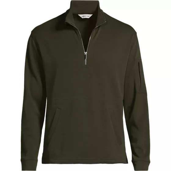 Men's Long Sleeve Cooling Performance Pique Quarter Zip - primary