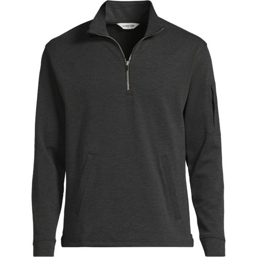Men's Long Sleeve Fine Gauge Cotton Quarter Zip Sweater