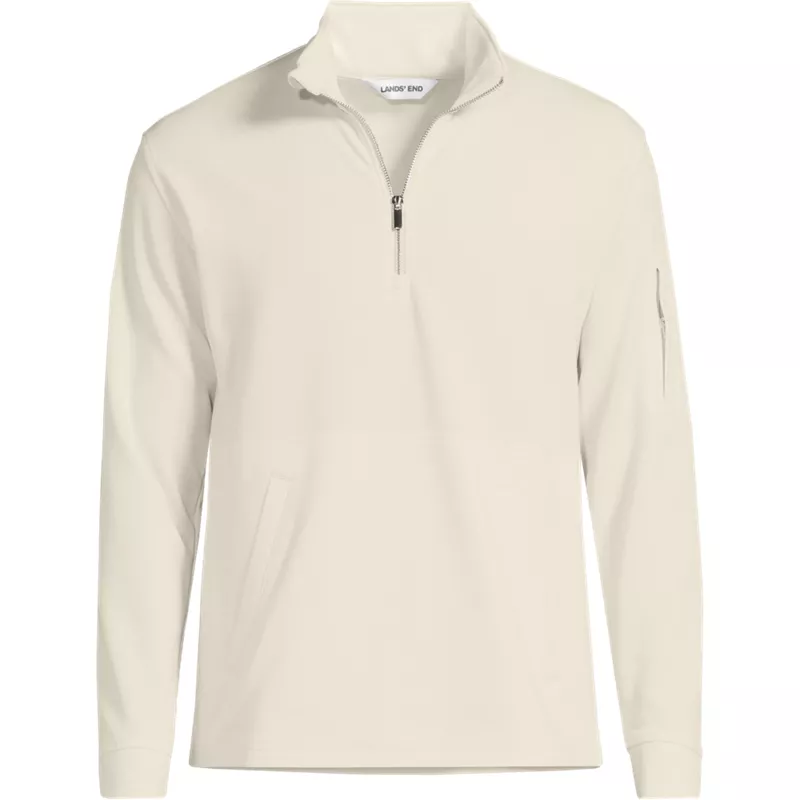 Men's Tall Long Sleeve Cooling Performance Pique Quarter Zip, Front