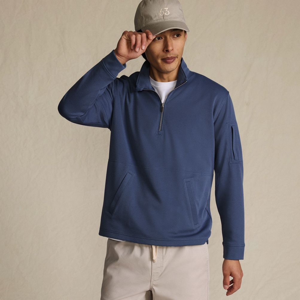 Men's Long Sleeve Cooling Performance Pique Quarter Zip | Lands' End