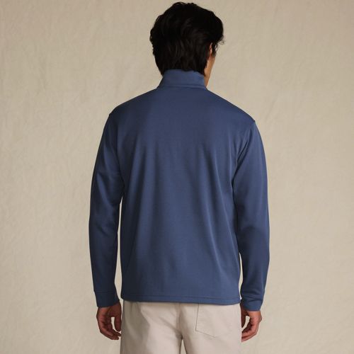  Lands' End Performance Piqué-pullover Mit Reißverschluss, Herren, Größe:48-50 Regular, Blau, Polyester-mischung, By Lands' End 