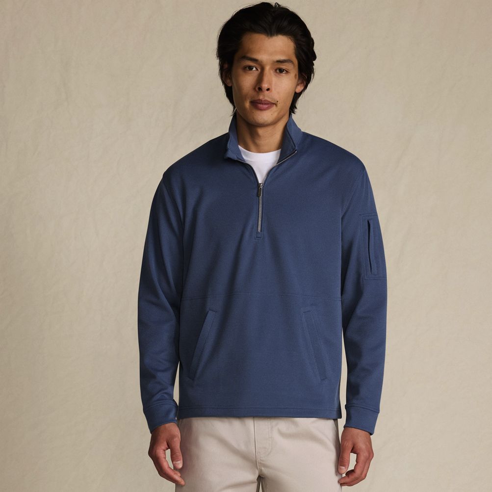 Men's Long Sleeve Cooling Performance Pique Quarter Zip | Lands' End