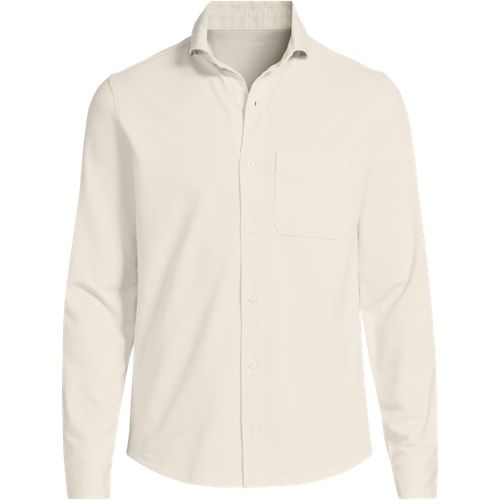 Men's Long Sleeve Knit Travel Kit Oxford Shirt | Lands' End