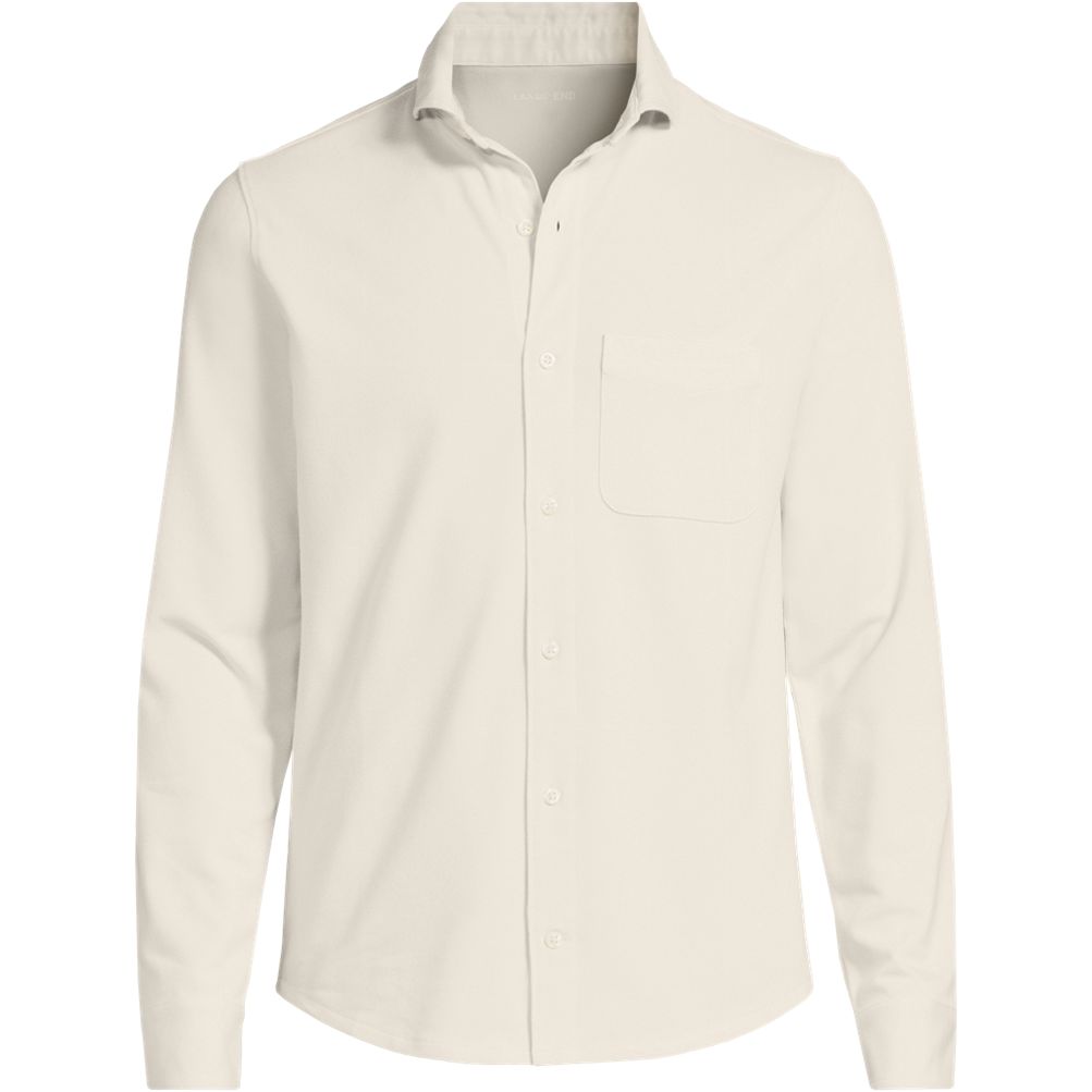 Men's Long Sleeve Knit Travel Kit Oxford Shirt | Lands' End