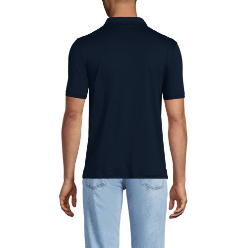 Lands' End Performance-poloshirt, Herren, Größe:44-46 Regular, Blau, Elasthan/polyester-mischung, By Lands' End 