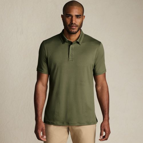  Lands' End Performance-poloshirt, Herren, Größe:44-46 Regular, Grün, Elasthan/polyester-mischung, By Lands' End 