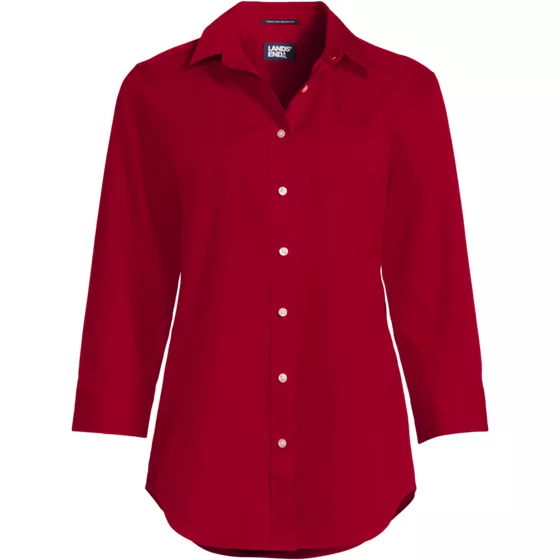 School Uniform Women's Broadcloth 3/4 Sleeve Easy Fit Dress Shirt - primary