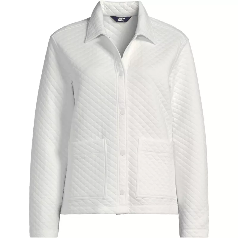 School Uniform Women's Quilted Shirt Jacket, Front