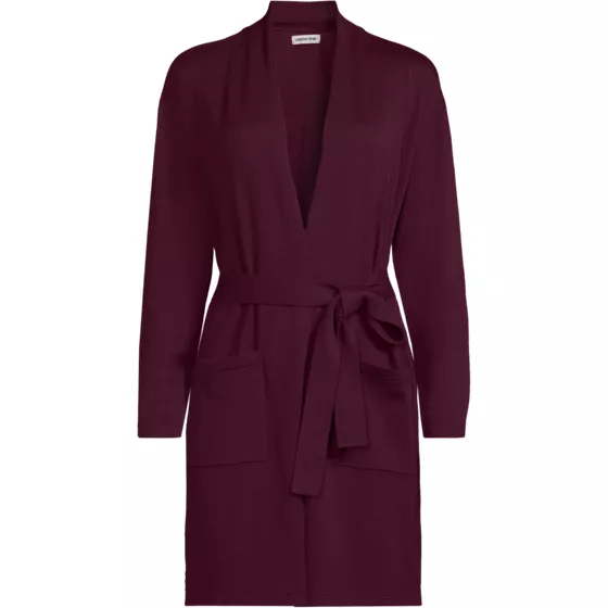 School Uniform Women's Cotton Modal Tie Waist Duster Cardigan Sweater - primary