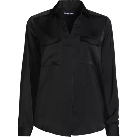 Women's Charmeuse Utility Popover Blouse - primary