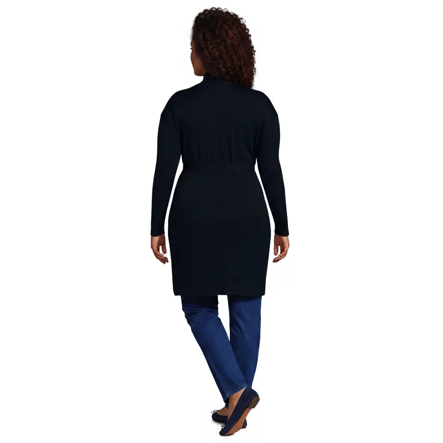 School Uniform Women's Cotton Modal Tie Waist Duster Cardigan Sweater view 4
