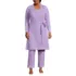 Women's Plus Size Brushed Cozy Waffle Jersey 3 Piece Pajama Set - Tank Top Pant and Robe, alternative image