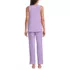 Women's Brushed Cozy Waffle Jersey 3 Piece Pajama Set - Tank Top Pant and Robe, Back
