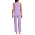 Women's Brushed Cozy Waffle Jersey 3 Piece Pajama Set - Tank Top Pant and Robe, Back