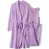 Women's Brushed Cozy Waffle Jersey 3 Piece Pajama Set - Tank Top Pant and Robe, Front