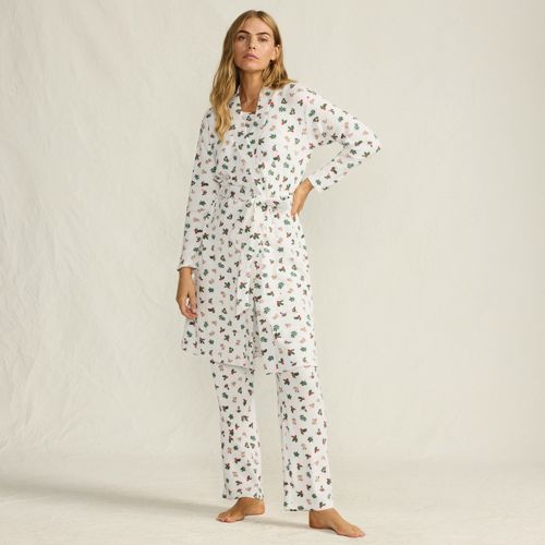 Women's Brushed Cozy Waffle Jersey 3 Piece Pajama Set - Tank Top Pant and Robe, alternative image