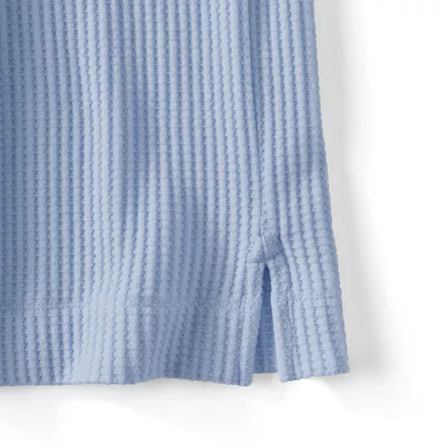 Women's Long Sleeve Waffle Shawl Collar Henley, alternative image