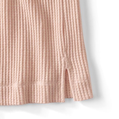 Women's Long Sleeve Waffle Shawl Collar Henley, alternative image