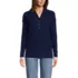 Women's Long Sleeve Waffle Shawl Collar Henley, Front