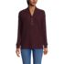 Women's Long Sleeve Waffle Shawl Collar Henley, Front