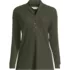 Women's Long Sleeve Waffle Shawl Collar Henley, Front