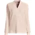 Women's Long Sleeve Waffle Shawl Collar Henley, Front