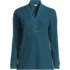 Women's Plus Size Long Sleeve Waffle Shawl Collar Henley, Front
